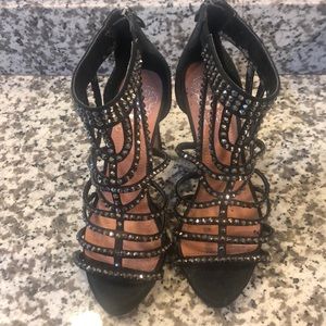 Vince Camuto black studded heels